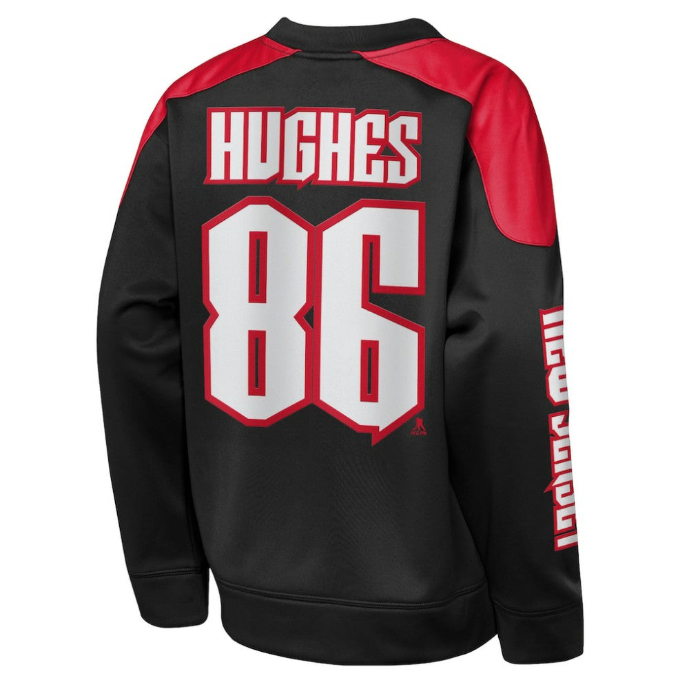 Jack Hughes New Jersey Devils Outerstuff Youth Best Defense Name & Number Crewneck Sweatshirt - Black - NHL