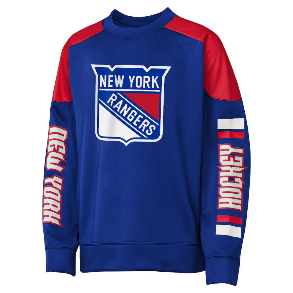 Igor Shesterkin New York Rangers Outerstuff Youth Best Defense Name & Number Crewneck Sweatshirt - Blue - NHL