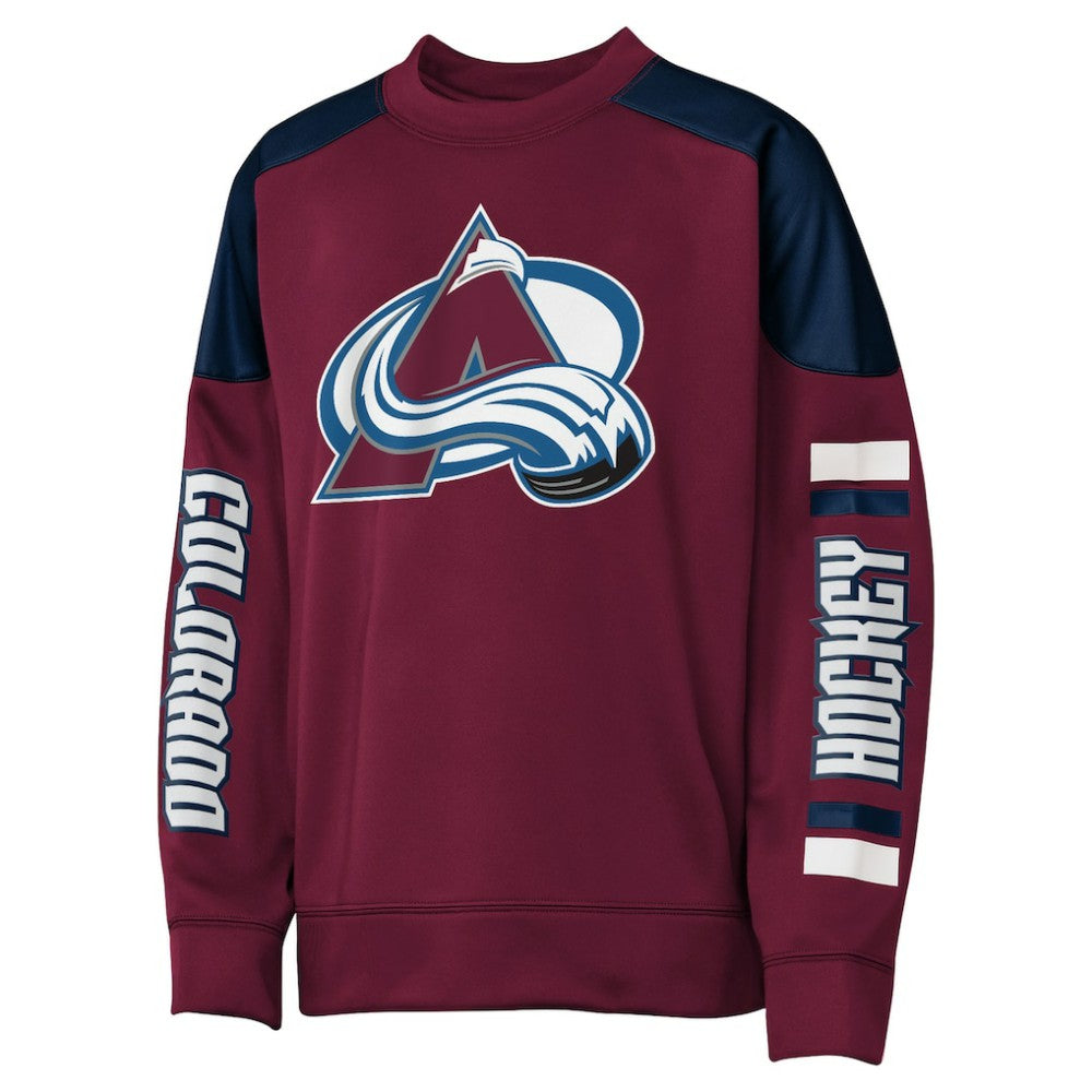Nathan MacKinnon Colorado Avalanche Outerstuff Youth Best Defense Name & Number Crewneck Sweatshirt - Burgundy - NHL