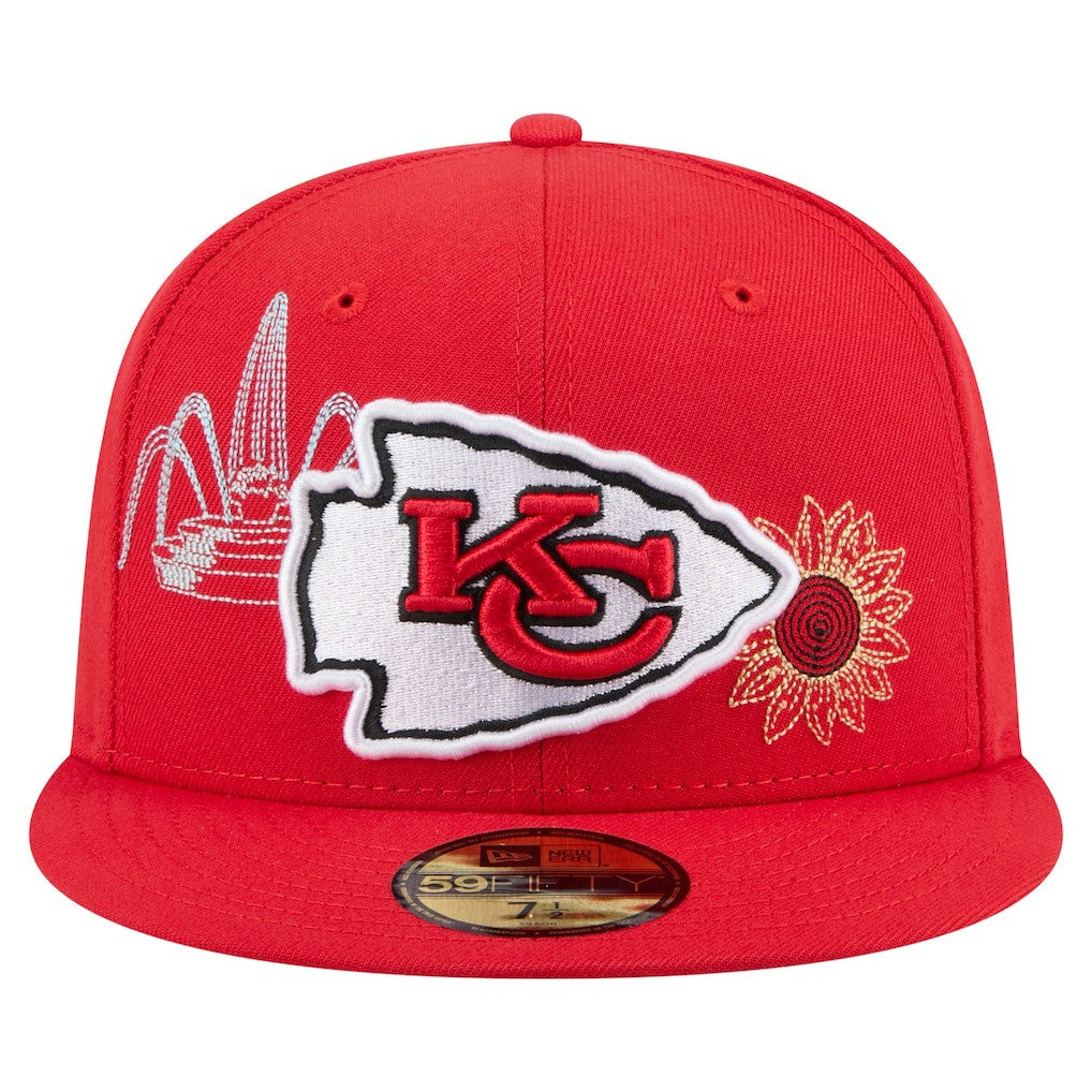 Kansas City Chiefs New Era State Stitch 59FIFTY Fitted Hat Red | NFL