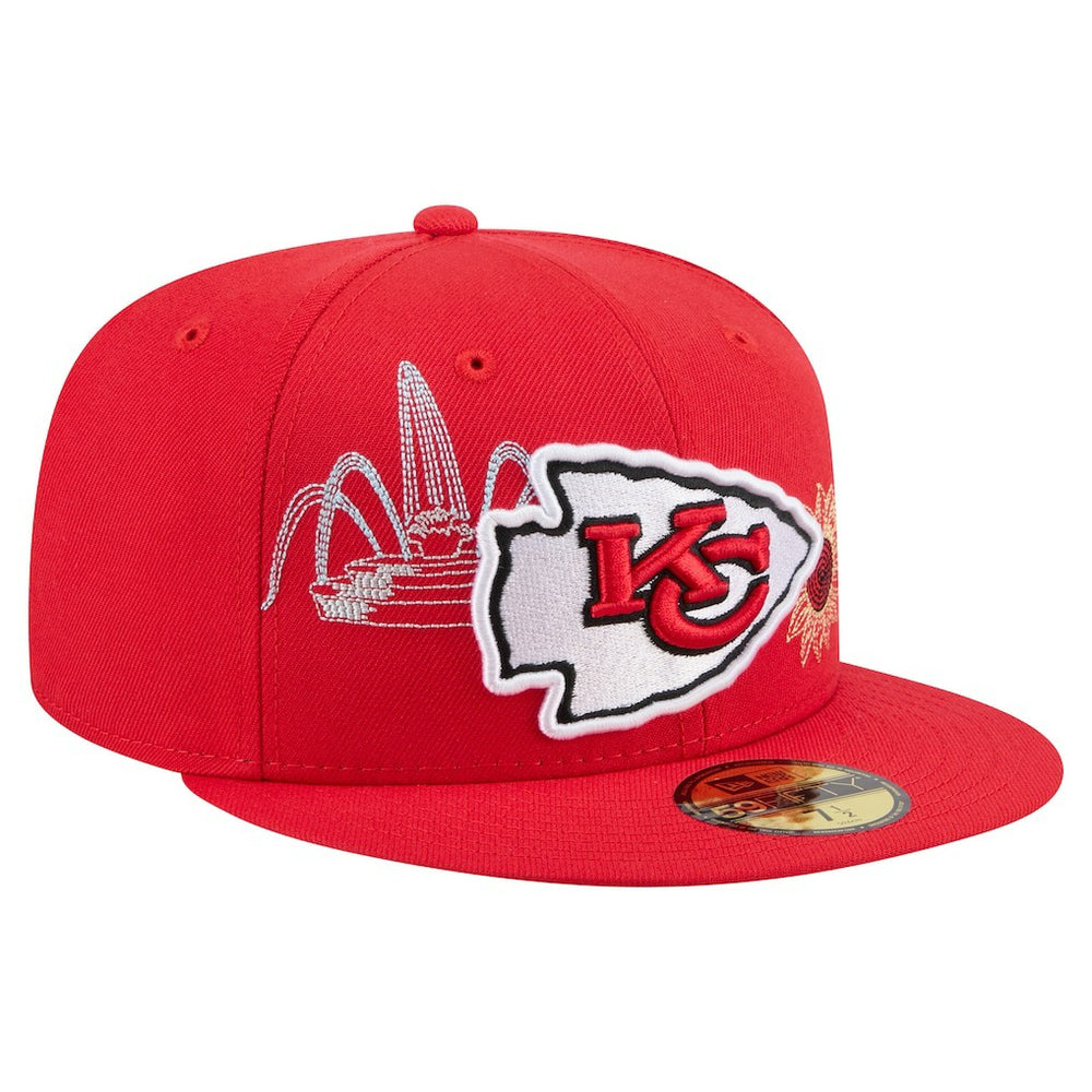 Kansas City Chiefs New Era State Stitch 59FIFTY Fitted Hat Red | NFL