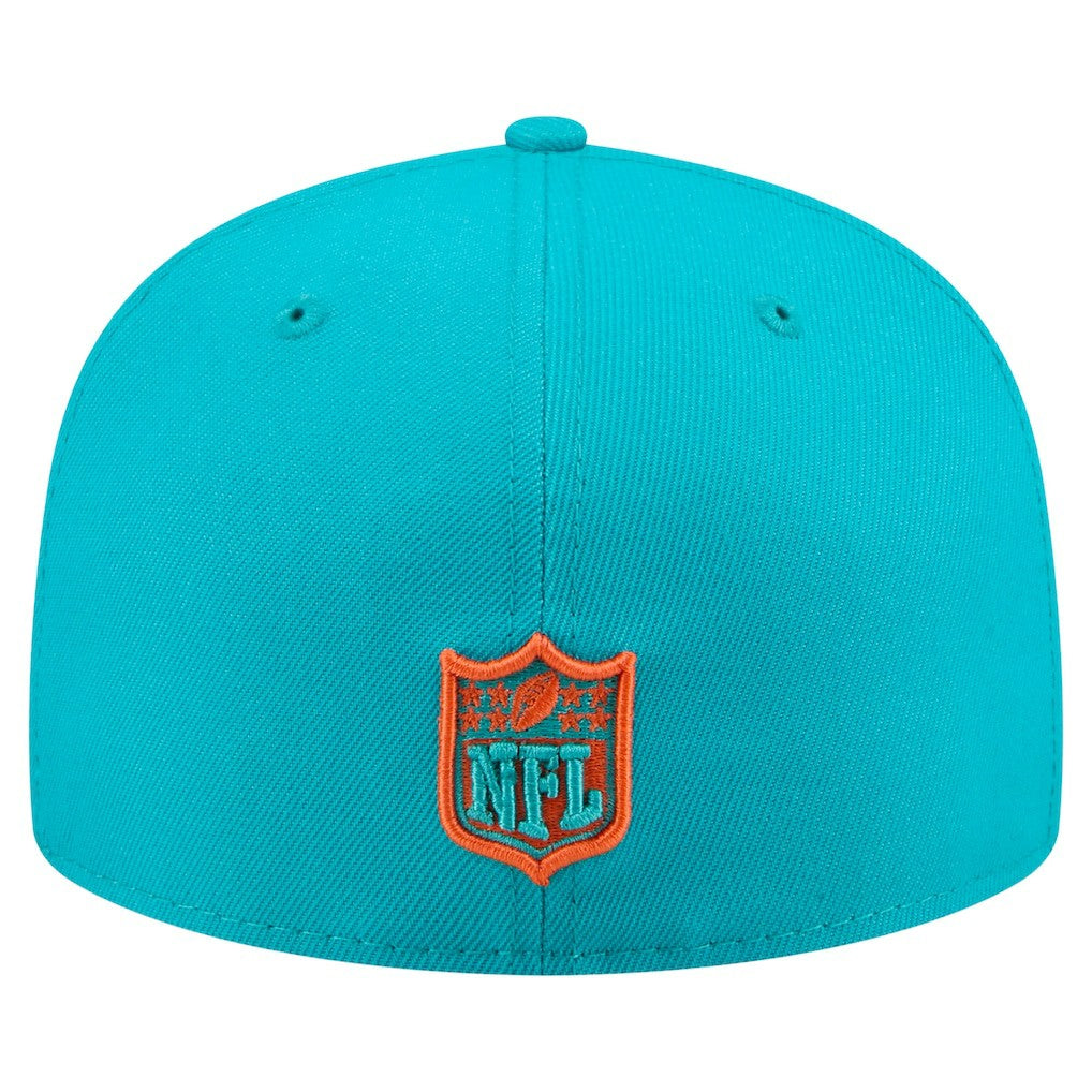 Miami Dolphins New Era State Stitch 59FIFTY Fitted Hat Aqua | NFL