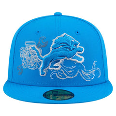 Detroit Lions New Era State Stitch 59FIFTY Fitted Hat Blue | NFL