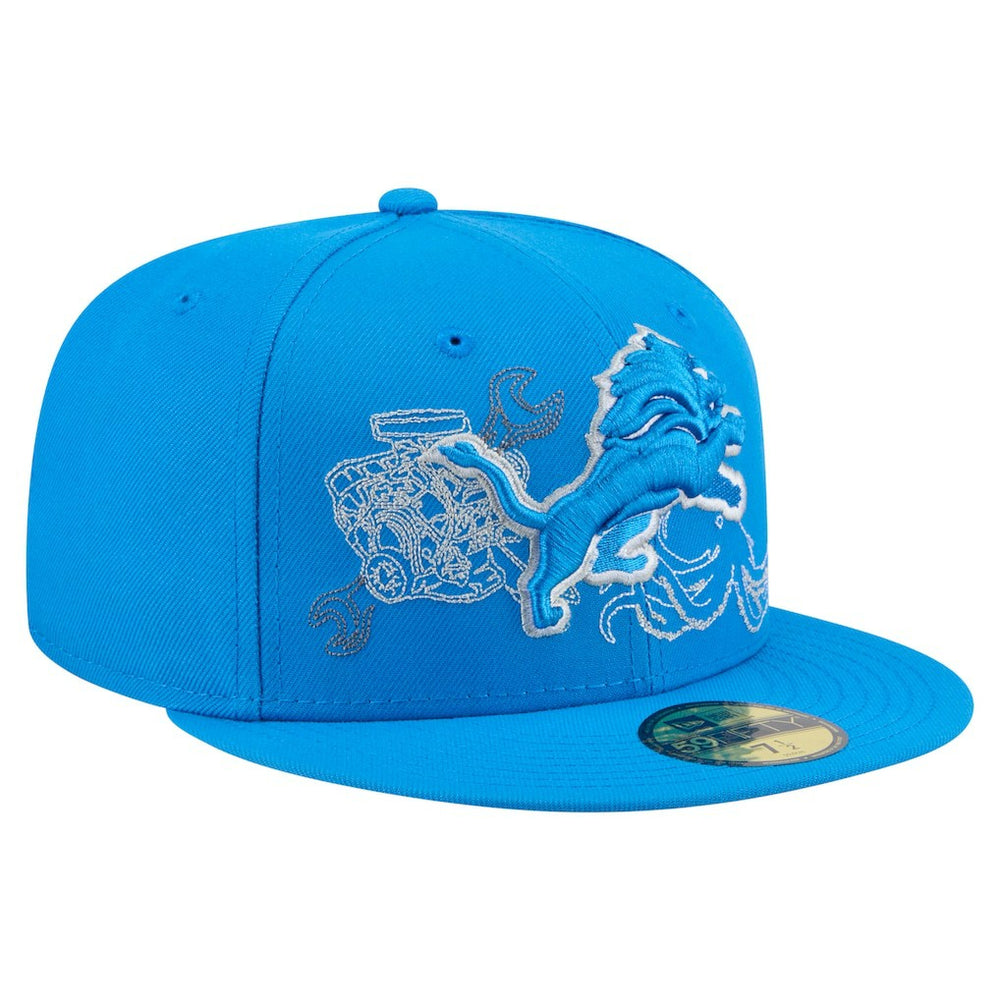 Detroit Lions New Era State Stitch 59FIFTY Fitted Hat Blue | NFL