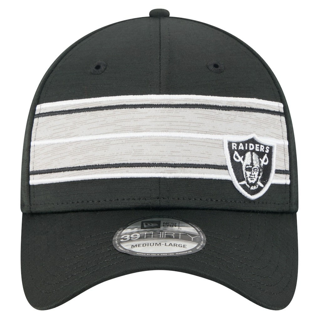 Las Vegas Raiders New Era Stripes 39THIRTY Flex Hat Black | NFL
