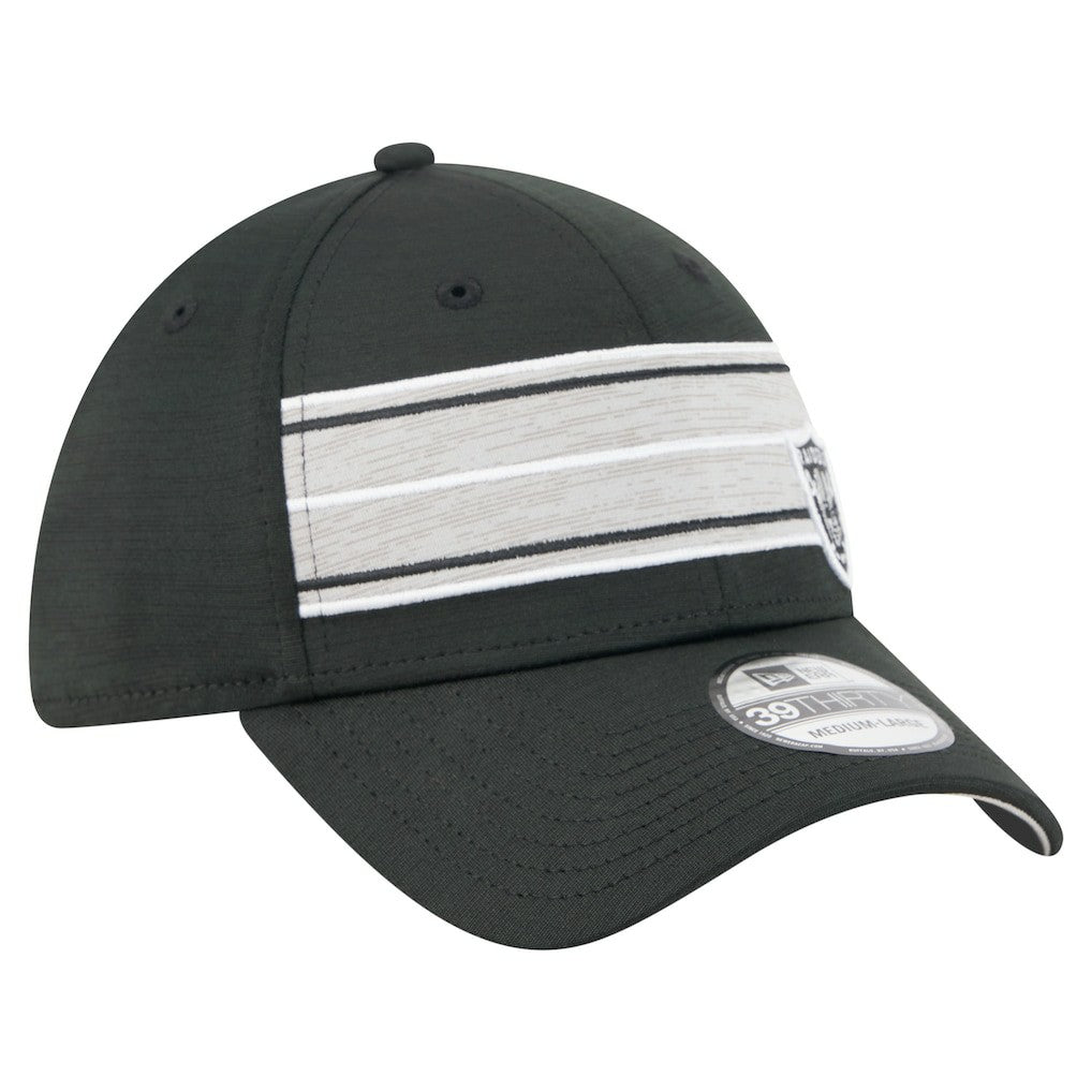 Las Vegas Raiders New Era Stripes 39THIRTY Flex Hat Black | NFL