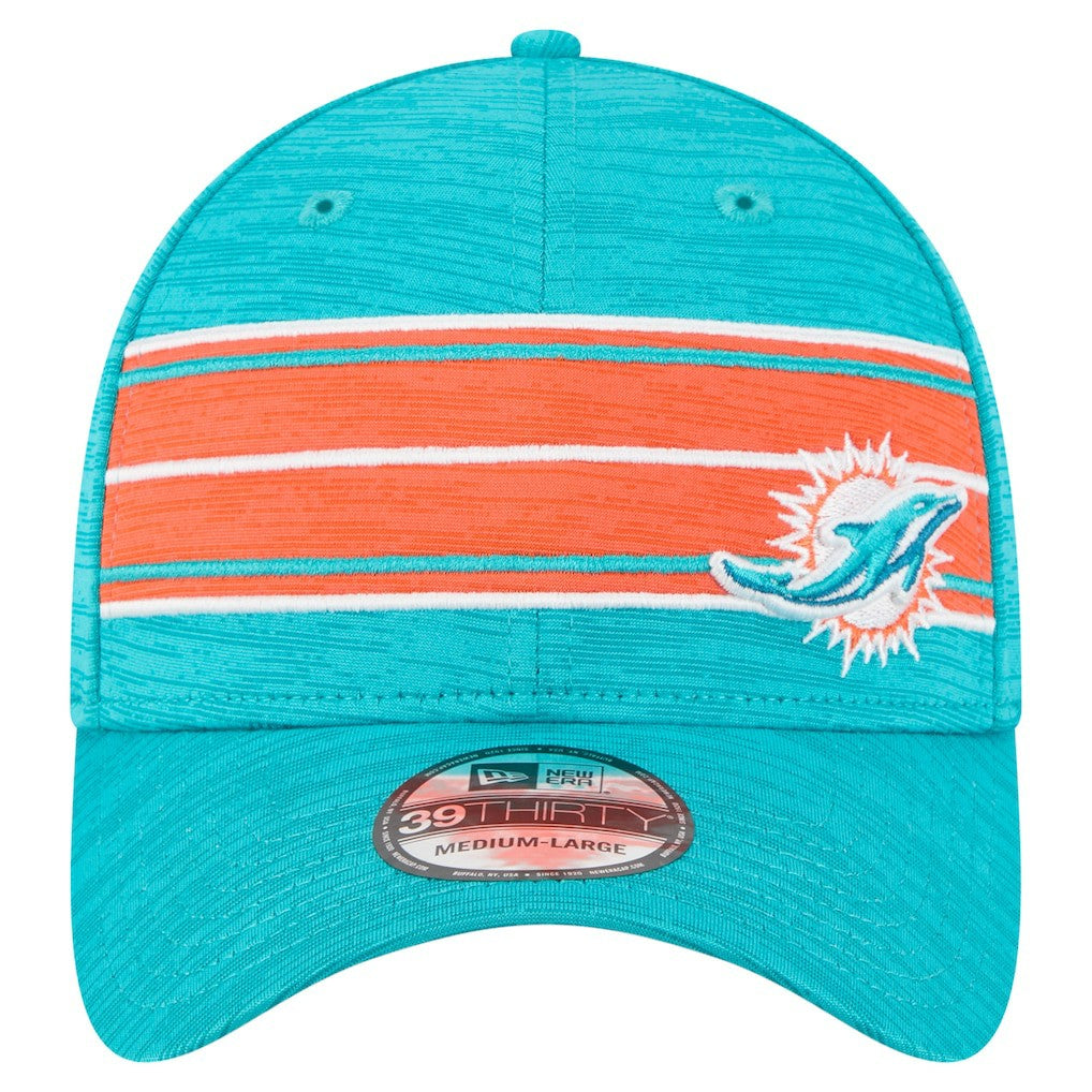 Miami Dolphins New Era Stripes 39THIRTY Flex Hat Aqua | NFL