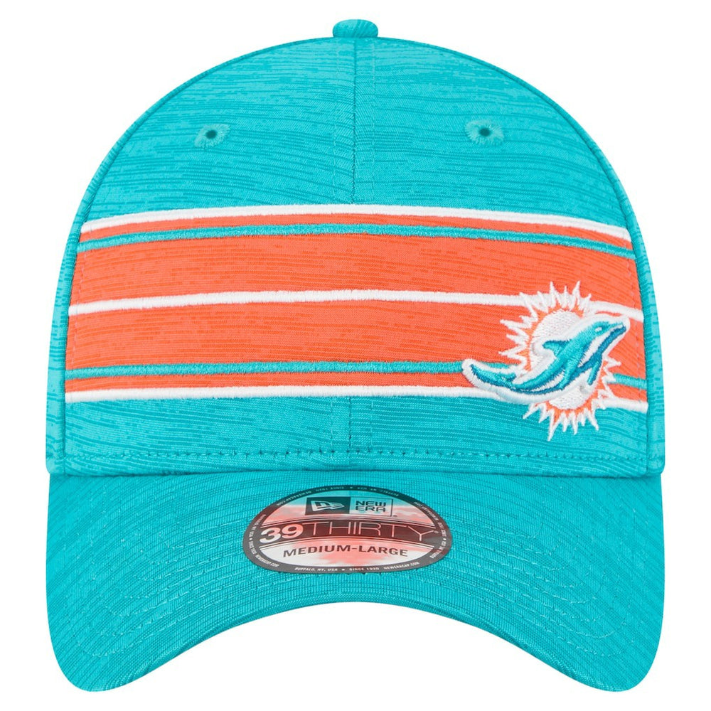 Miami Dolphins New Era Stripes 39THIRTY Flex Hat Aqua | NFL