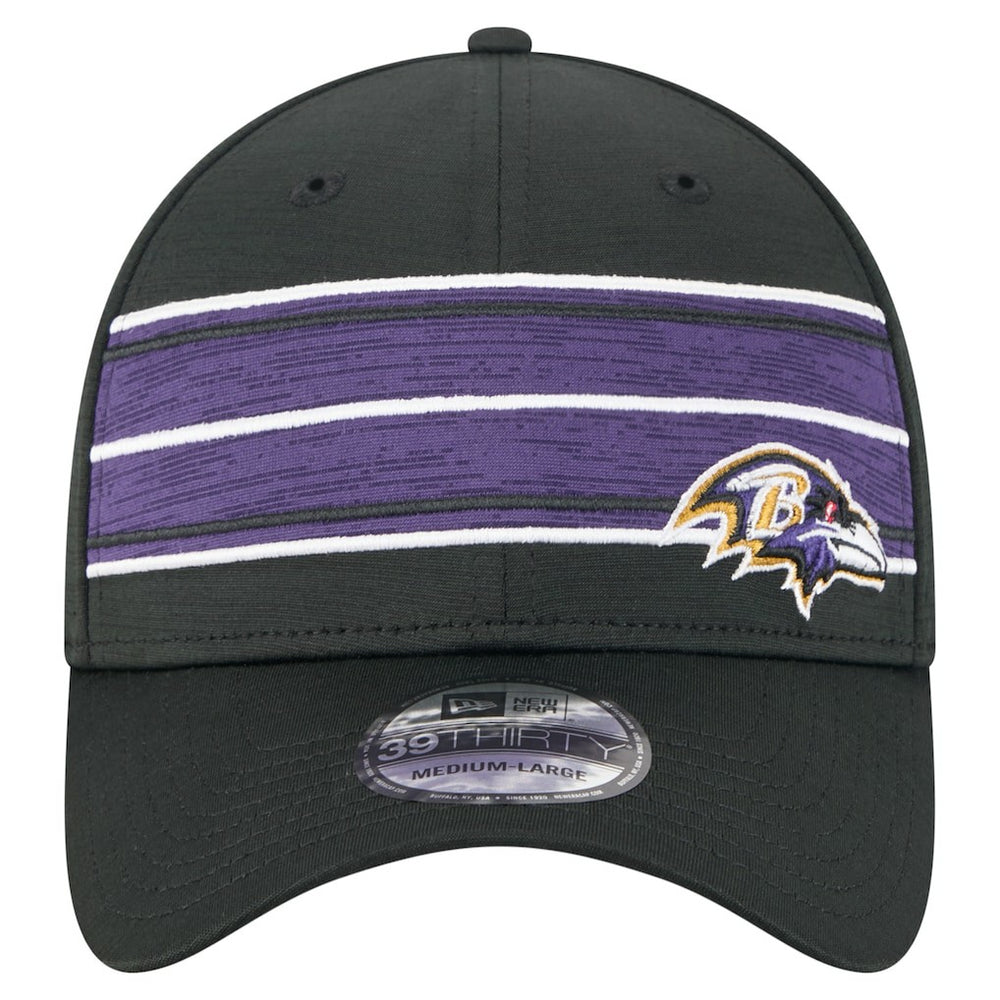 Baltimore Ravens New Era Stripes 39THIRTY Flex Hat Black | NFL