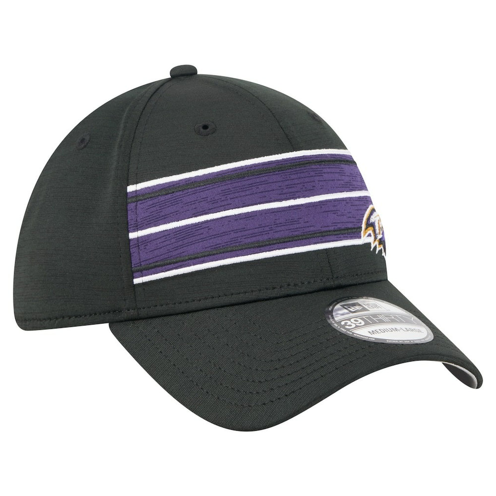 Baltimore Ravens New Era Stripes 39THIRTY Flex Hat Black | NFL