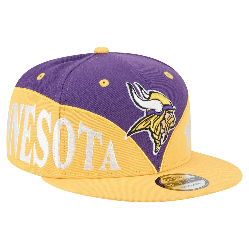 Minnesota Vikings New Era Split 9FIFTY Snapback Hat Purple/Gold | NFL