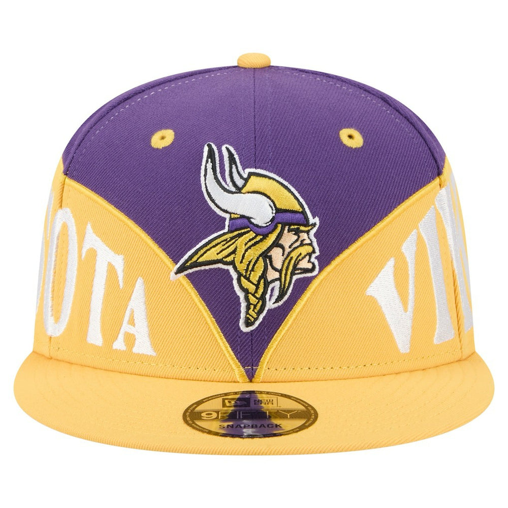 Minnesota Vikings New Era Split 9FIFTY Snapback Hat Purple/Gold | NFL