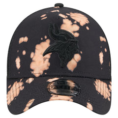 Minnesota Vikings New Era Bleached A-Frame 9FORTY Trucker Adjustable Hat Black | NFL