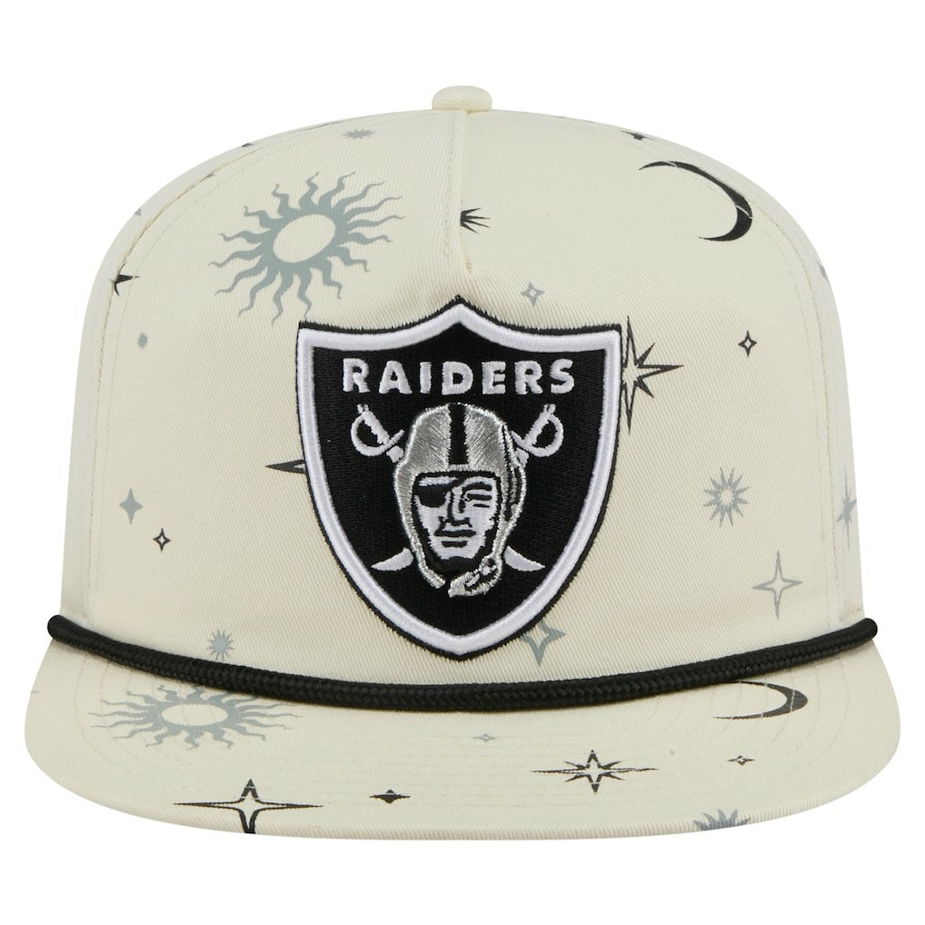 Las Vegas Raiders New Era Celestial Golfer Snapback Hat Cream | NFL