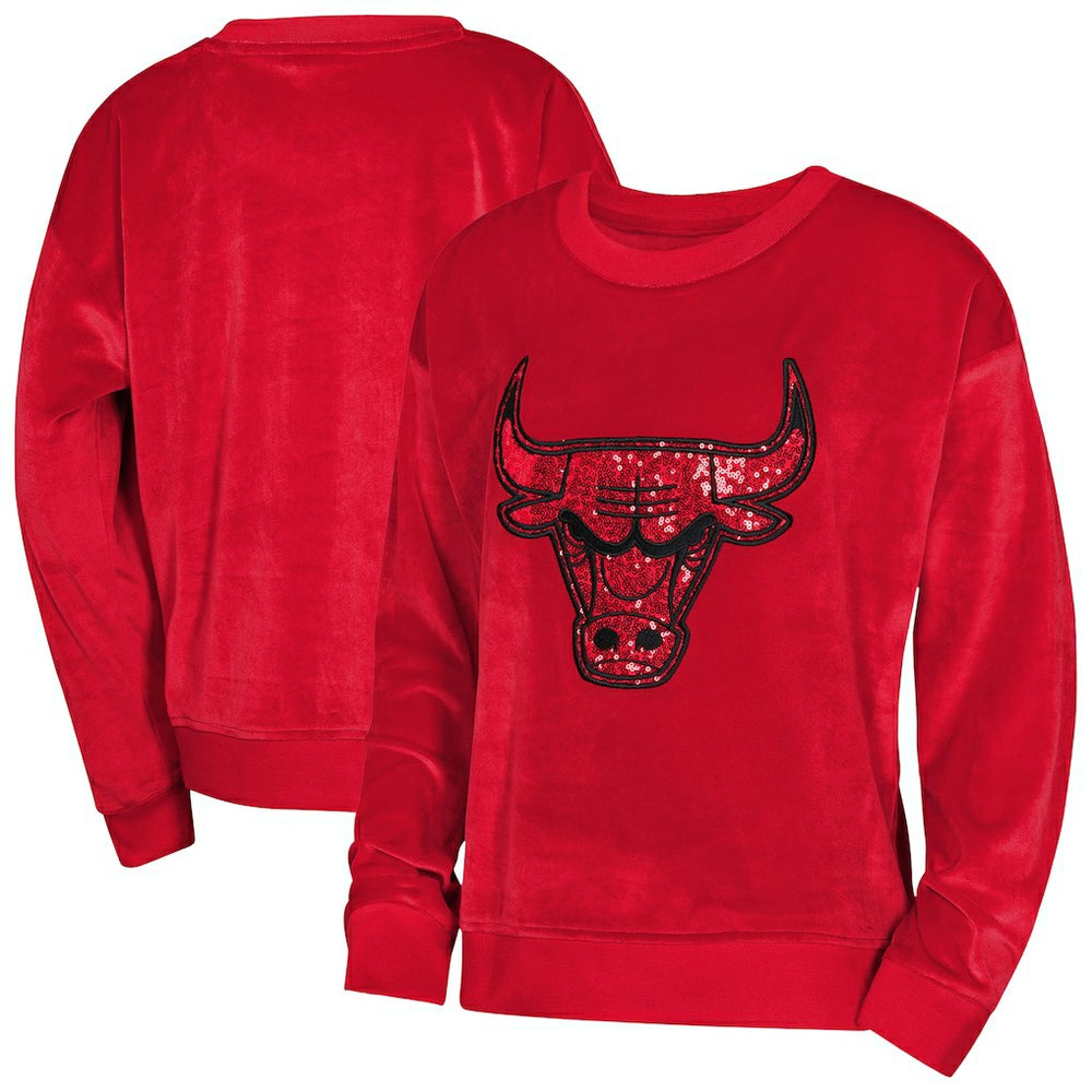 Chicago Bulls Outerstuff Youth Girls Step Back Sweatshirt Red - NBA