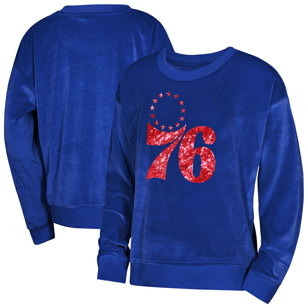Philadelphia 76ers Outerstuff Youth Girls Step Back Sweatshirt Royal - NBA
