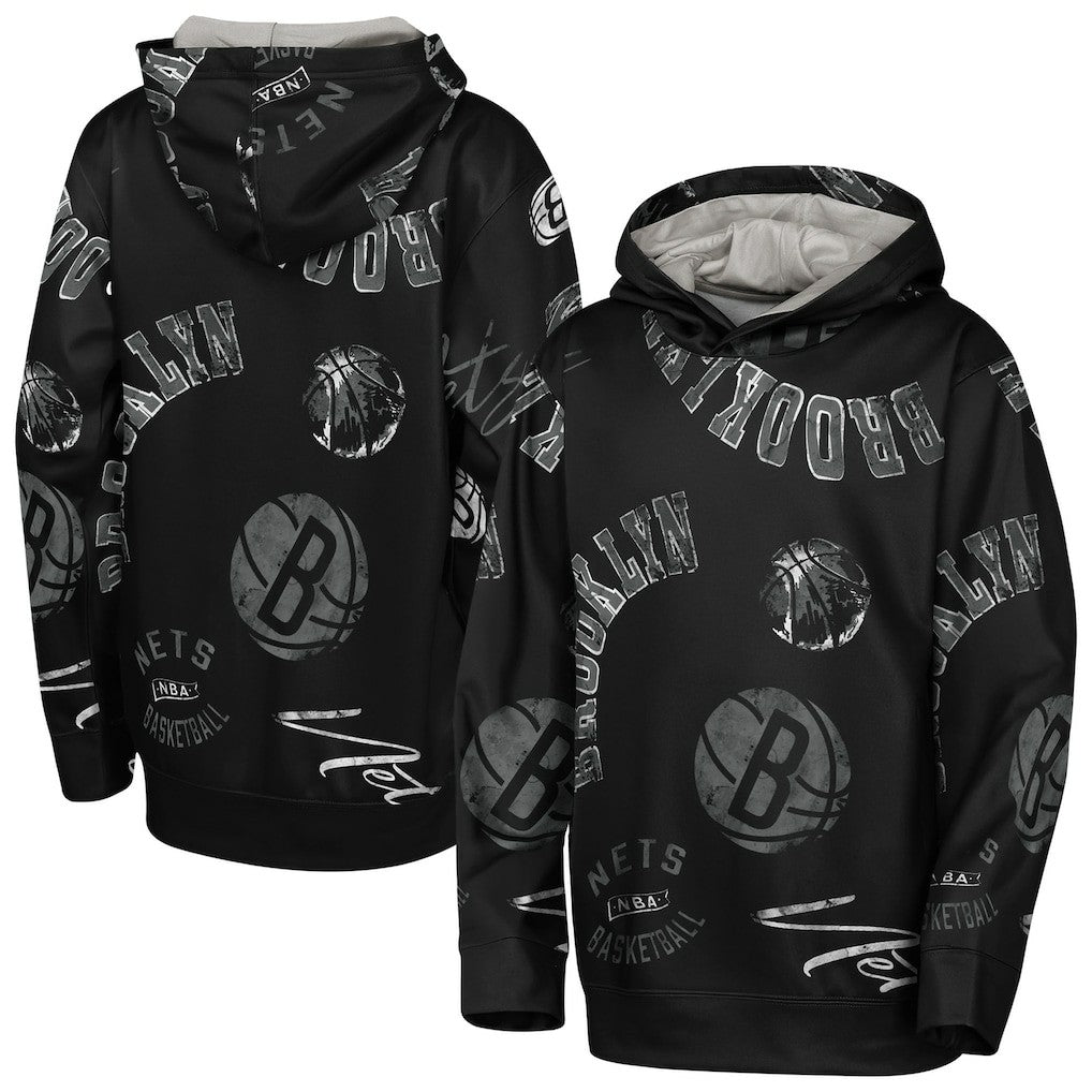 Brooklyn Nets Outerstuff Youth Moving Violation Hoodie Black - NBA
