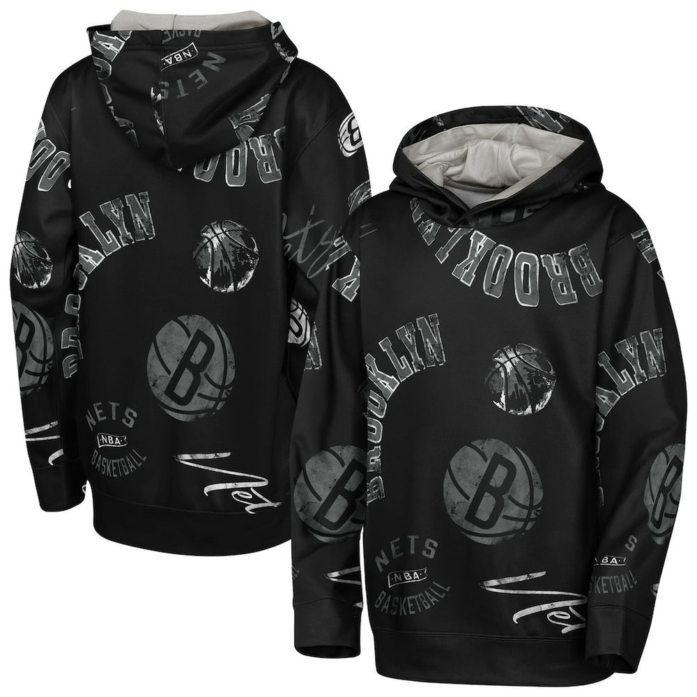 Brooklyn Nets Outerstuff Youth Moving Violation Hoodie Black - NBA