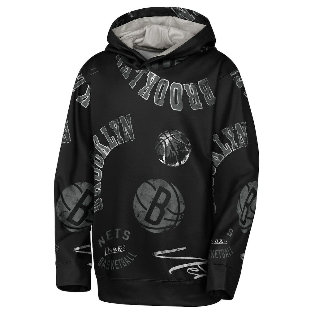 Brooklyn Nets Outerstuff Youth Moving Violation Hoodie Black - NBA