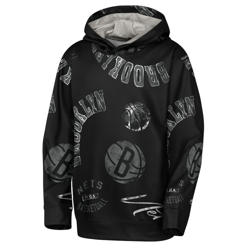 Brooklyn Nets Outerstuff Youth Moving Violation Hoodie Black - NBA