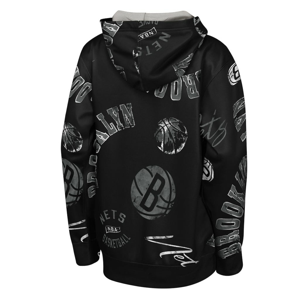 Brooklyn Nets Outerstuff Youth Moving Violation Hoodie Black - NBA