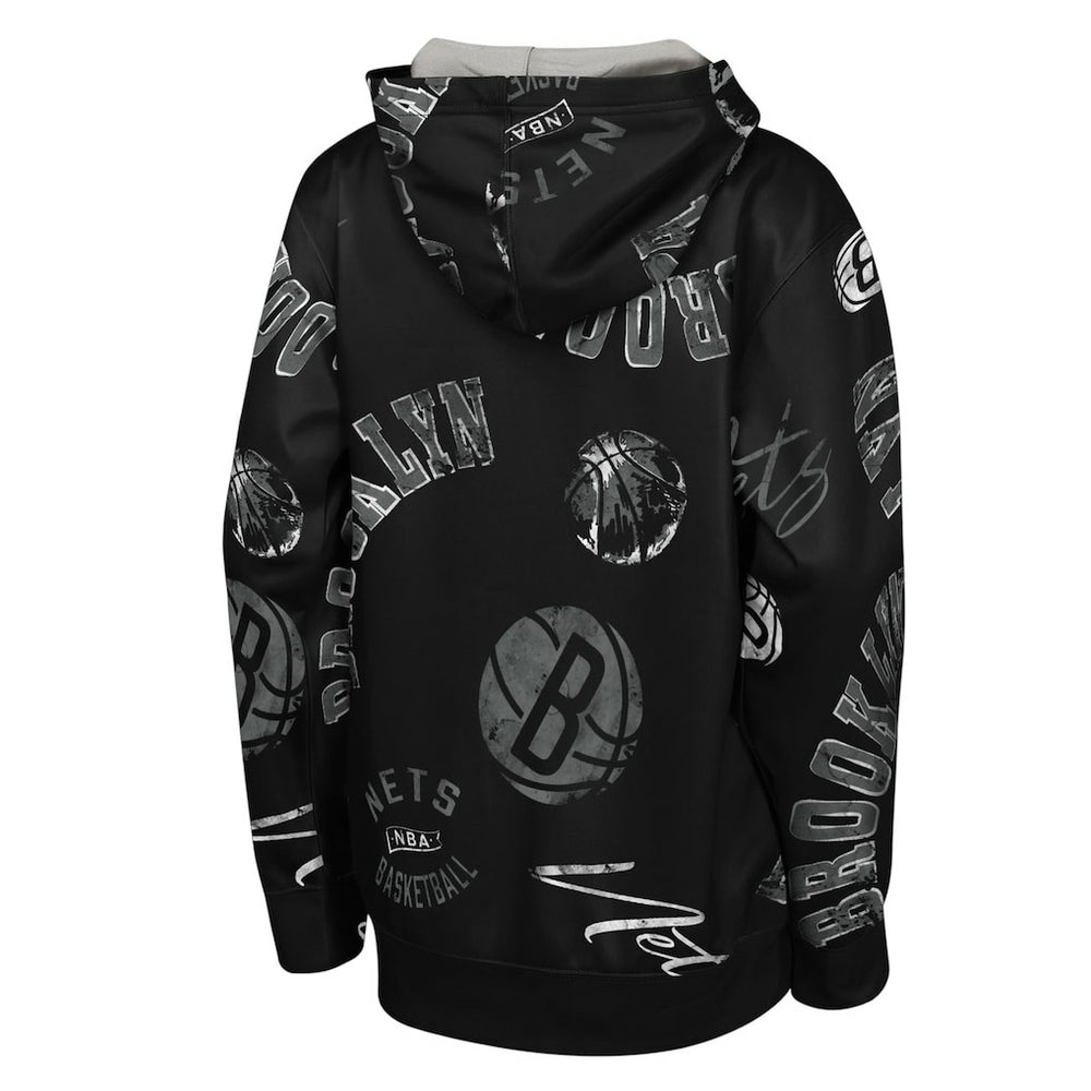 Brooklyn Nets Outerstuff Youth Moving Violation Hoodie Black - NBA