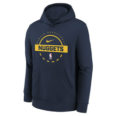 Denver Nuggets Youth 2025/26 Club Fleece Practice Hoodie Navy - NBA