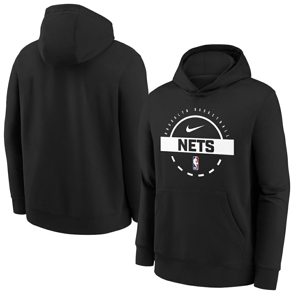 Brooklyn Nets Youth 2025/26 Club Fleece Practice Hoodie Black - NBA