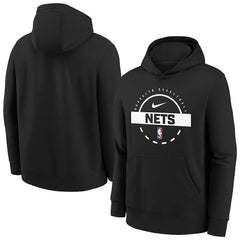 Brooklyn Nets Youth 2025/26 Club Fleece Practice Hoodie Black - NBA