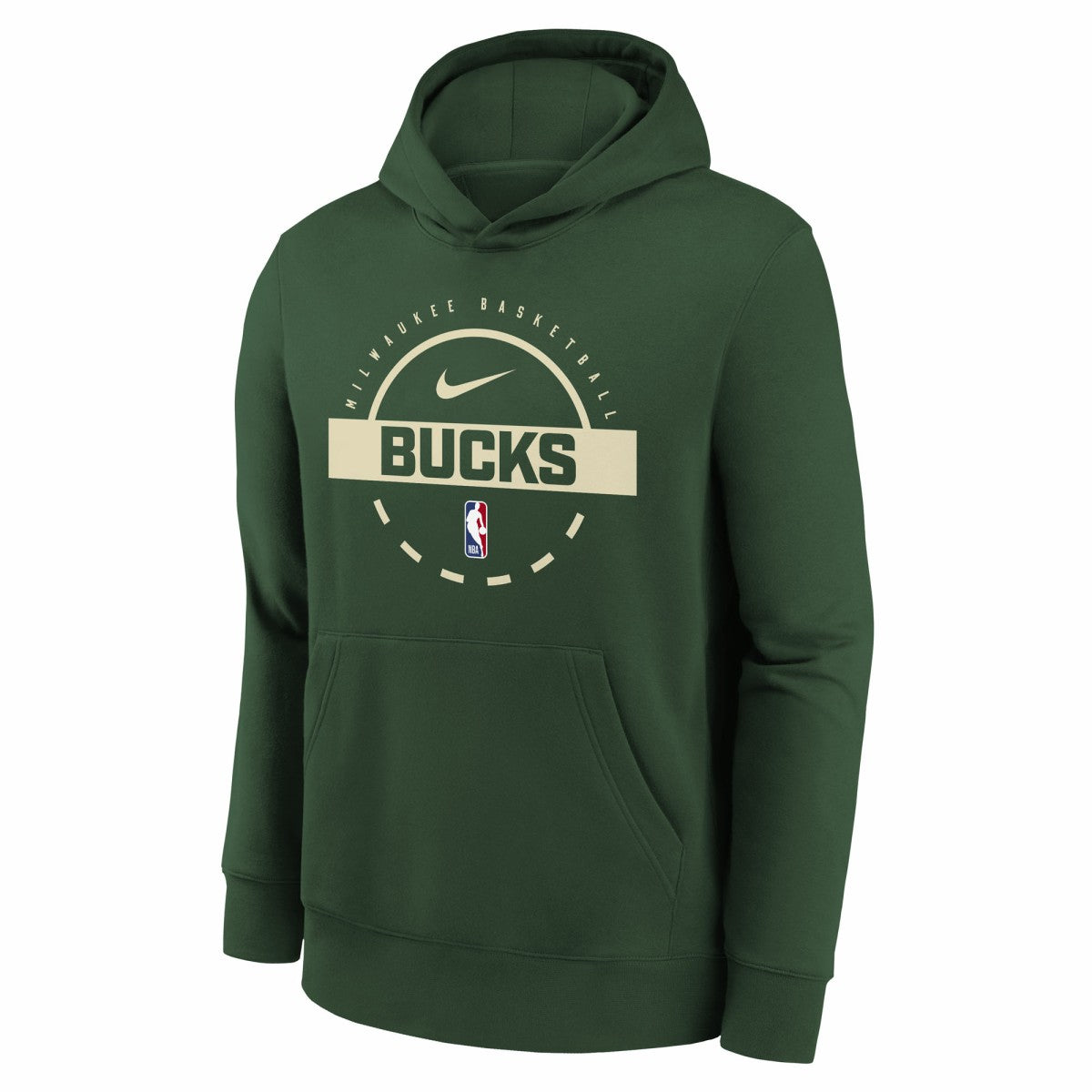 Milwaukee Bucks Youth 2025/26 Club Fleece Practice Hoodie Hunter Green - NBA