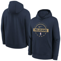 New Orleans Pelicans Youth 2025/26 Club Fleece Practice Hoodie Navy - NBA