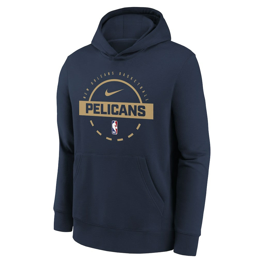 New Orleans Pelicans Youth 2025/26 Club Fleece Practice Hoodie Navy - NBA