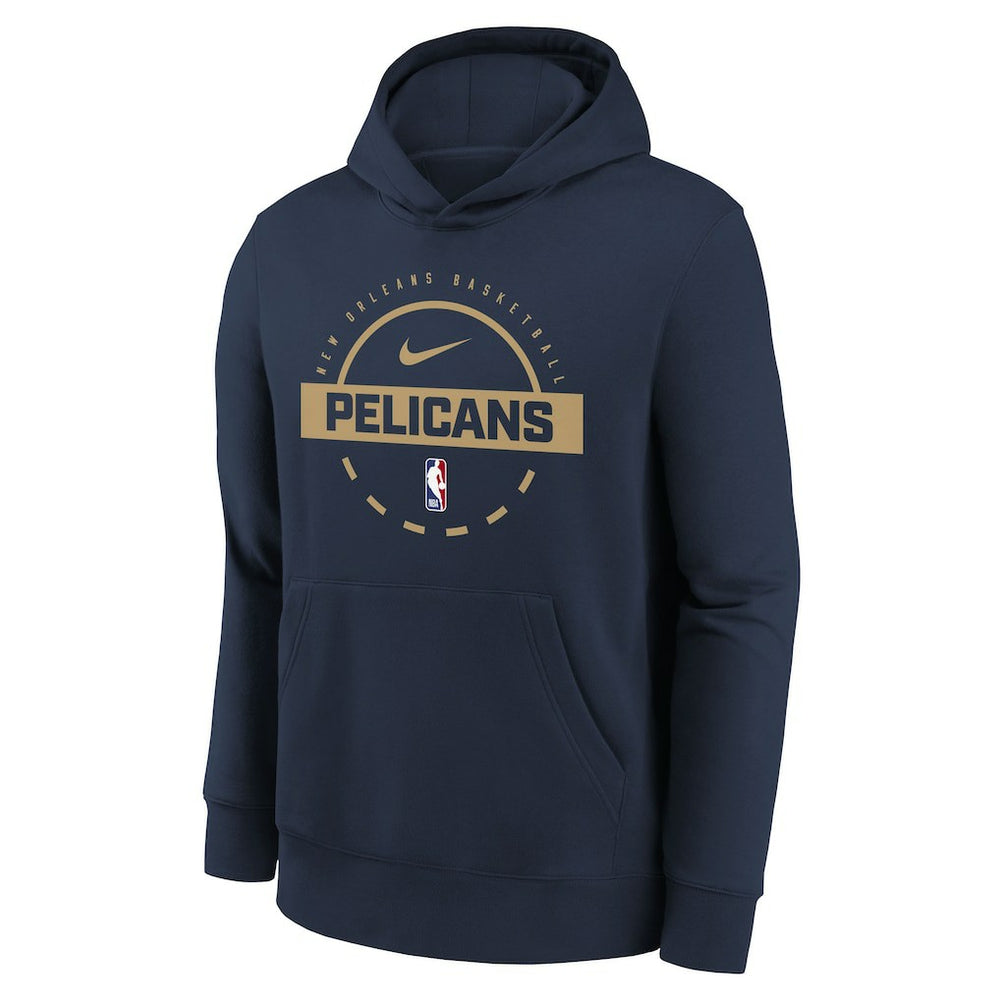 New Orleans Pelicans Youth 2025/26 Club Fleece Practice Hoodie Navy - NBA