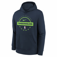 Minnesota Timberwolves Youth 2025/26 Club Fleece Practice Hoodie Navy - NBA