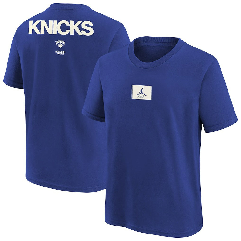 New York Knicks Jordan Brand Youth Courtside Statement 85 T-Shirt Royal - NBA