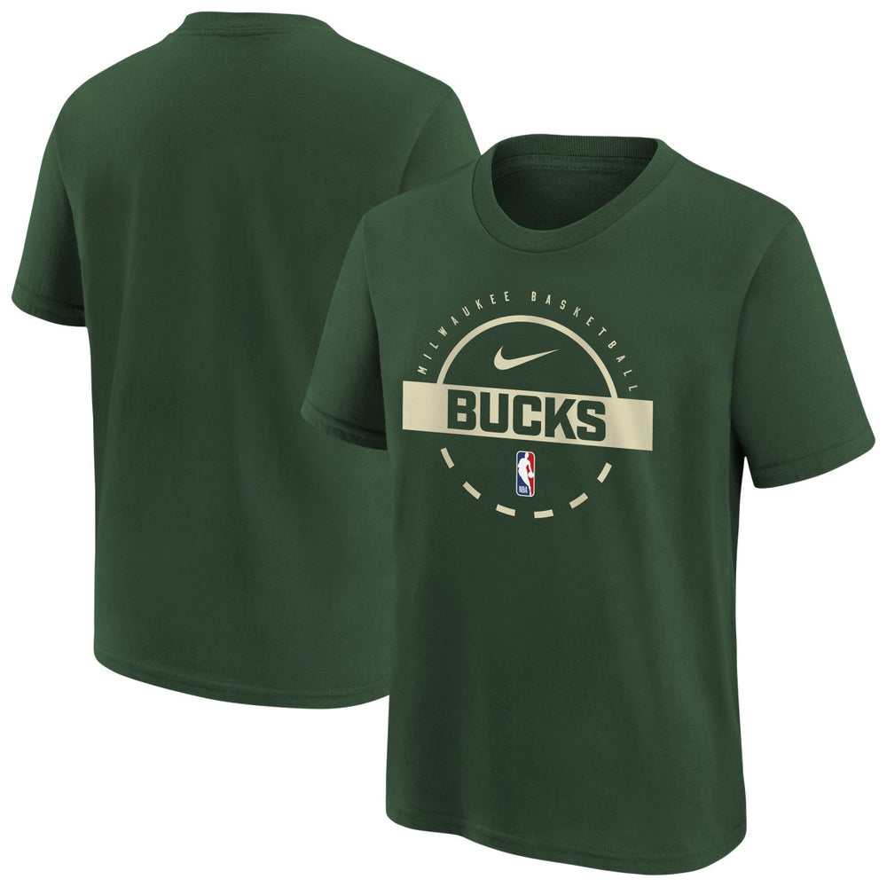 Milwaukee Bucks Youth Practice T-Shirt Hunter Green - NBA