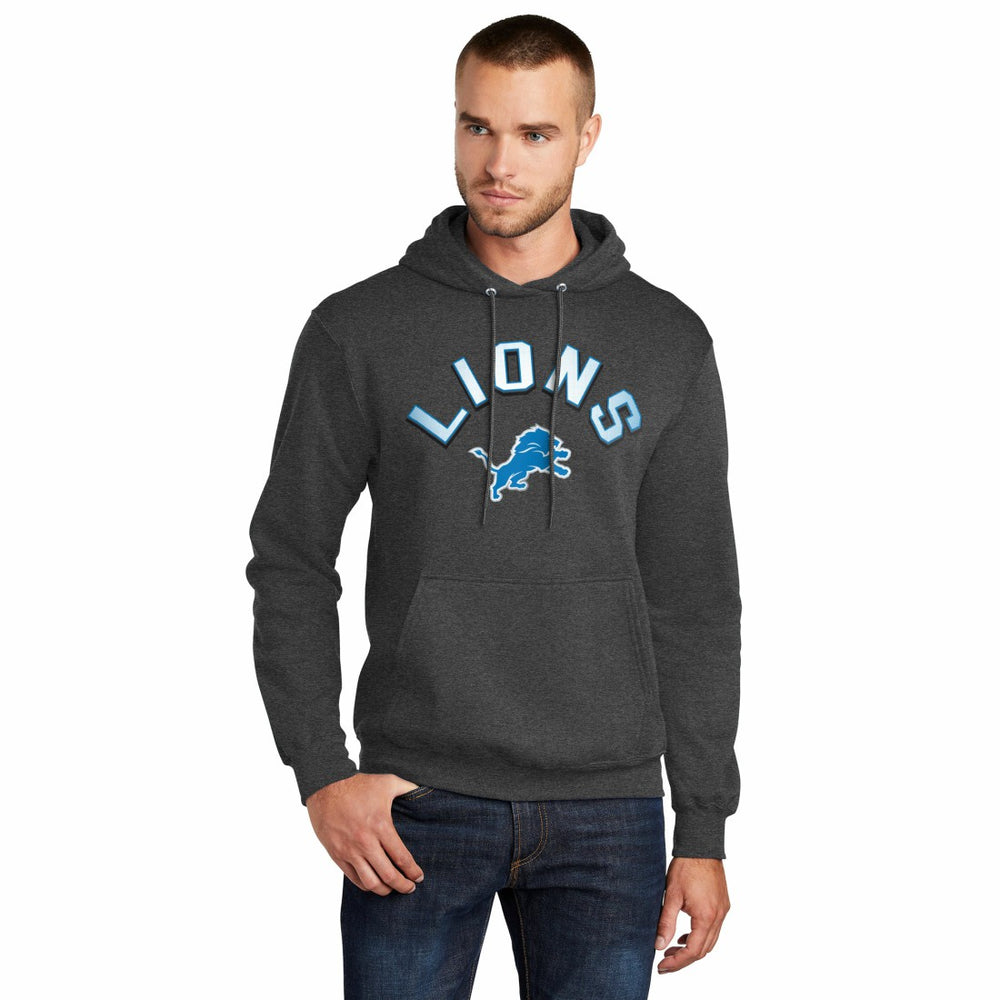 Detroit Lions Starter Arch Over Logo Pullover Hoodie Charcoal | NFL