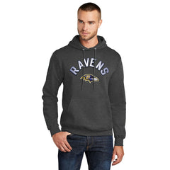 Baltimore Ravens Starter Arch Over Logo Pullover Hoodie Charcoal | NFL