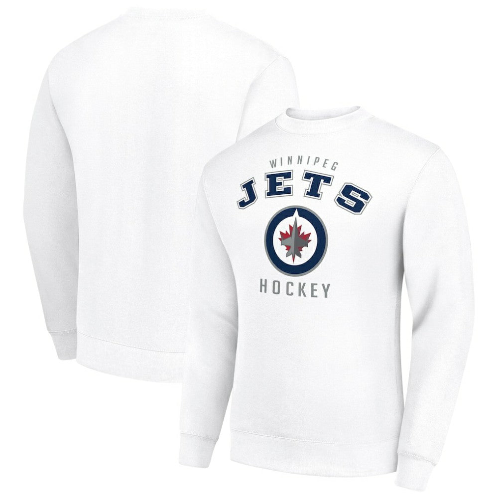Winnipeg Jets Men's Starter Team Logo Fleece Pullover Sweatshirt - White - NHL
