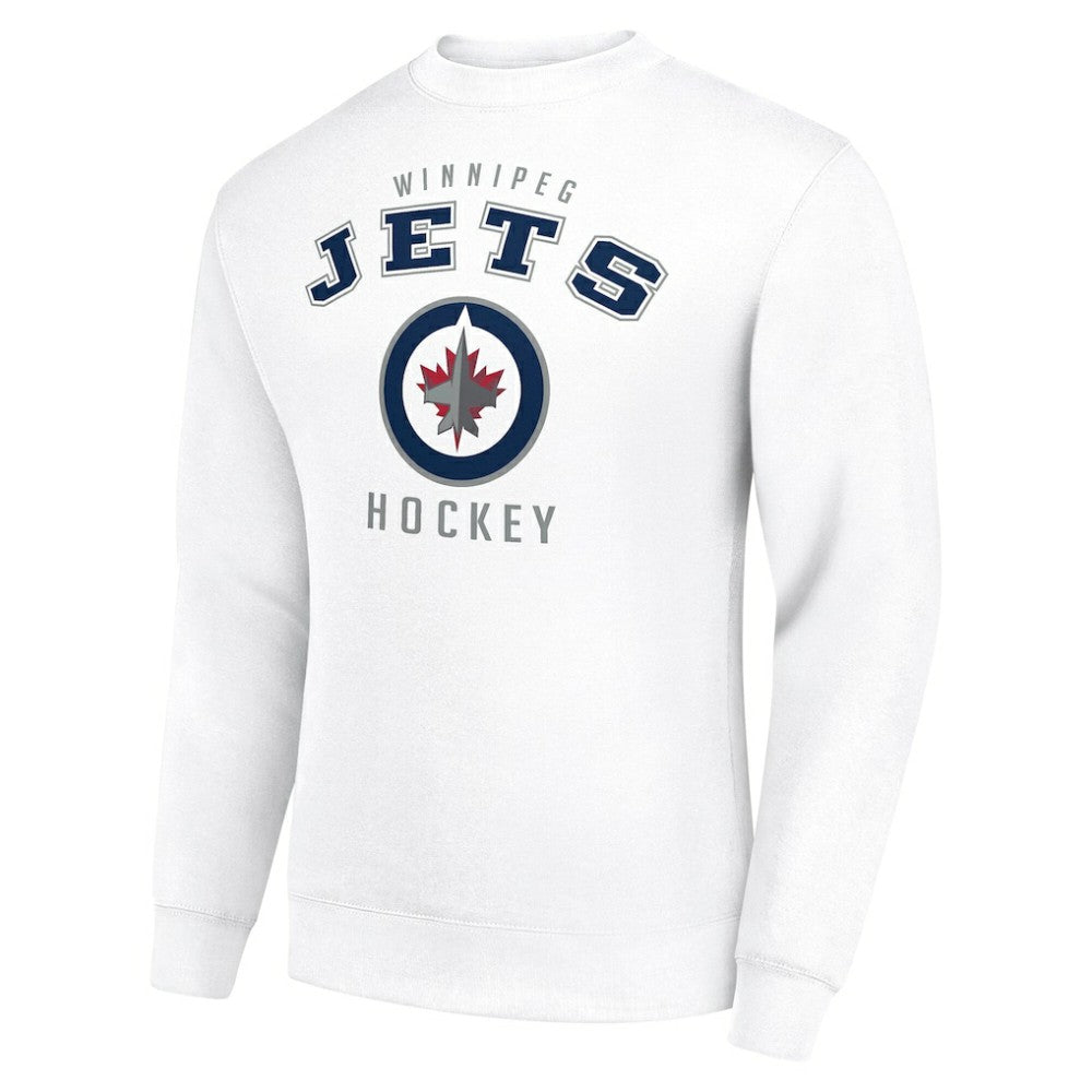 Winnipeg Jets Men's Starter Team Logo Fleece Pullover Sweatshirt - White - NHL