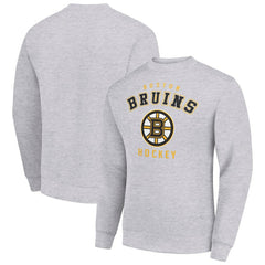 Boston Bruins Men's Starter Team Logo Fleece Pullover Sweatshirt - Heather Gray - NHL