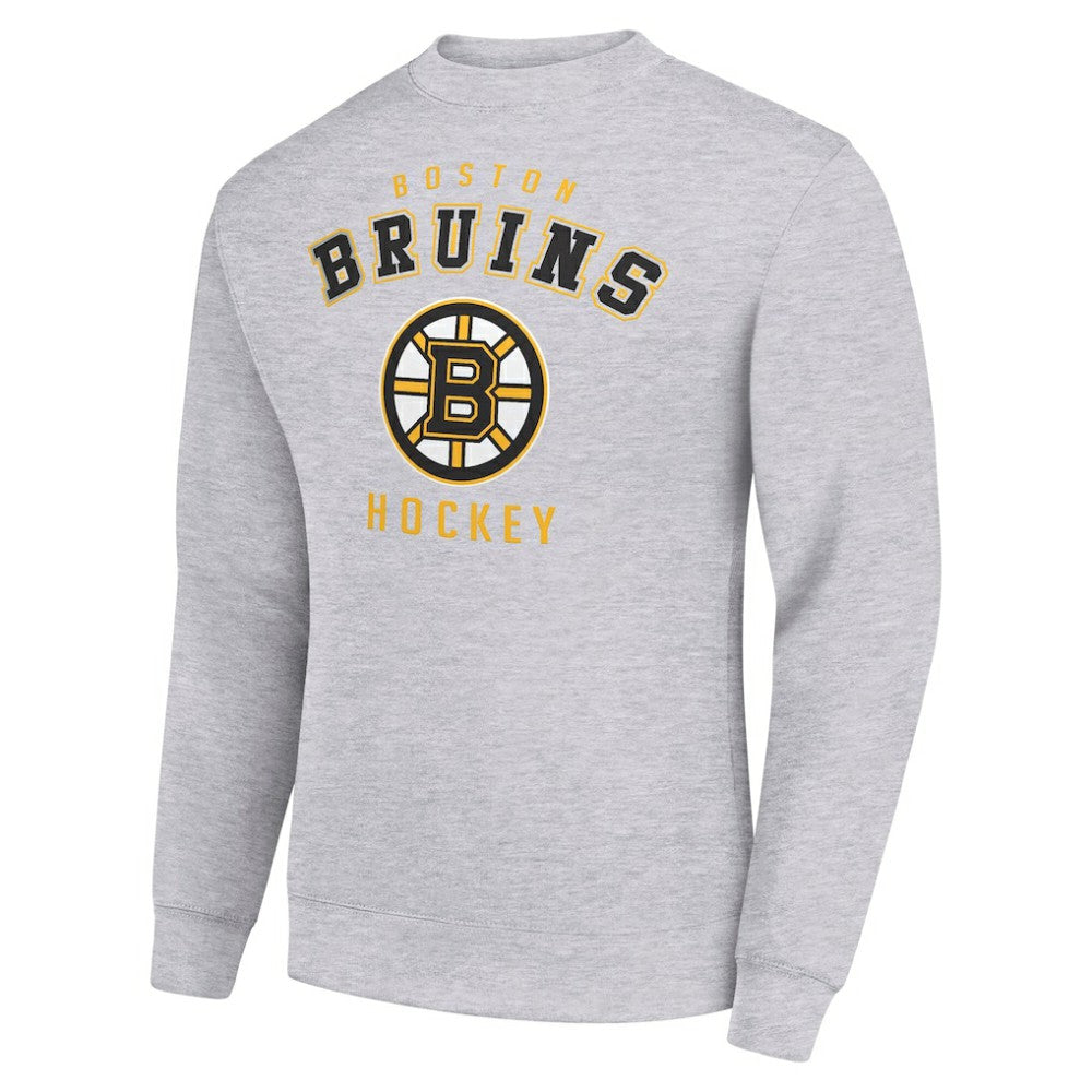 Boston Bruins Men's Starter Team Logo Fleece Pullover Sweatshirt - Heather Gray - NHL