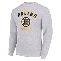 Boston Bruins Men's Starter Team Logo Fleece Pullover Sweatshirt - Heather Gray - NHL