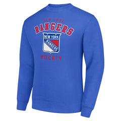 New York Rangers Men's Starter Team Logo Fleece Pullover Sweatshirt - Blue - NHL