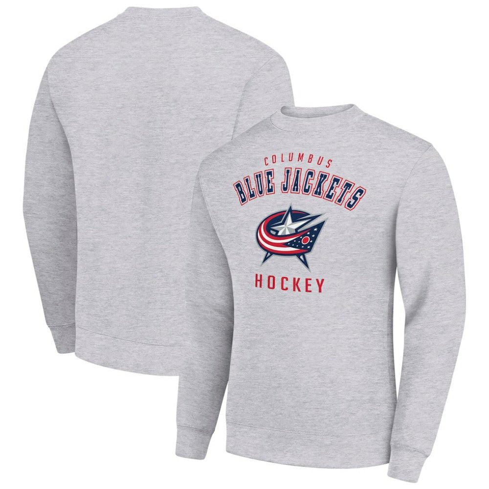 Columbus Blue Jackets Men's Starter Team Logo Fleece Pullover Sweatshirt - Heather Gray - NHL