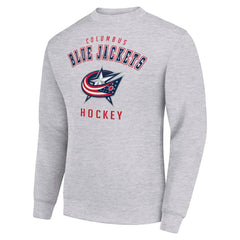 Columbus Blue Jackets Men's Starter Team Logo Fleece Pullover Sweatshirt - Heather Gray - NHL