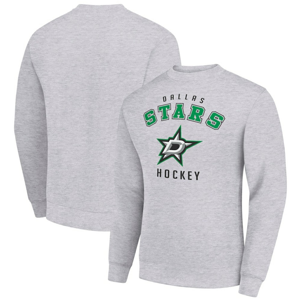 Dallas Stars Men's Starter Team Logo Fleece Pullover Sweatshirt - Heather Gray - NHL