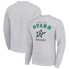 Dallas Stars Men's Starter Team Logo Fleece Pullover Sweatshirt - Heather Gray - NHL