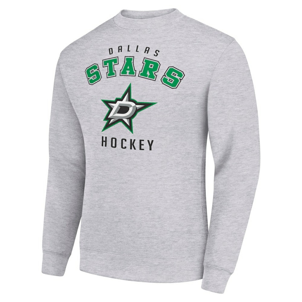 Dallas Stars Men's Starter Team Logo Fleece Pullover Sweatshirt - Heather Gray - NHL