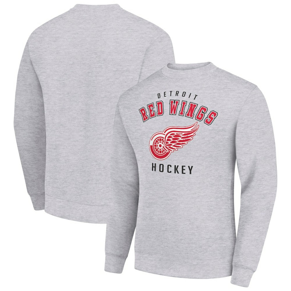 Detroit Red Wings Men's Starter Team Logo Fleece Pullover Sweatshirt - Heather Gray - NHL